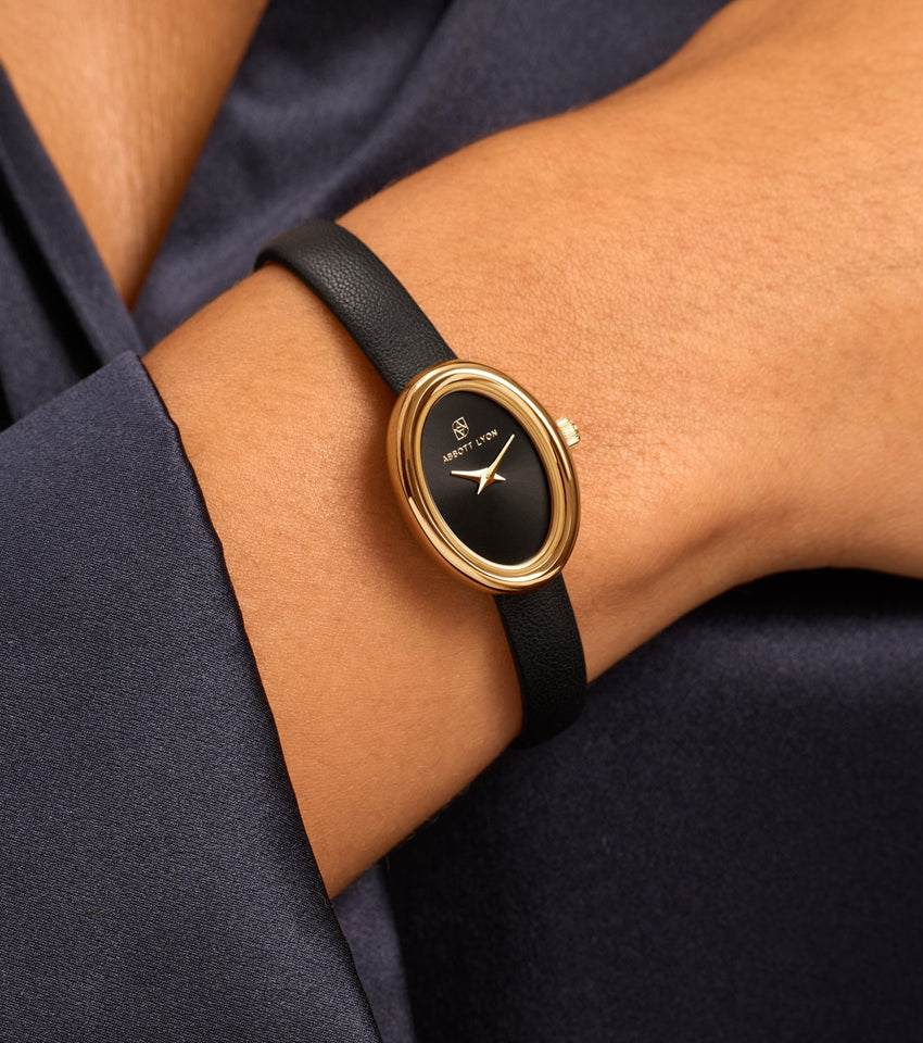 Monroe Black Leather Watch