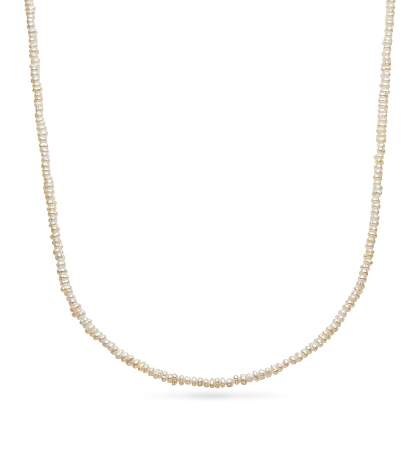 Mini Freshwater Pearl Beaded Necklace (Gold)
