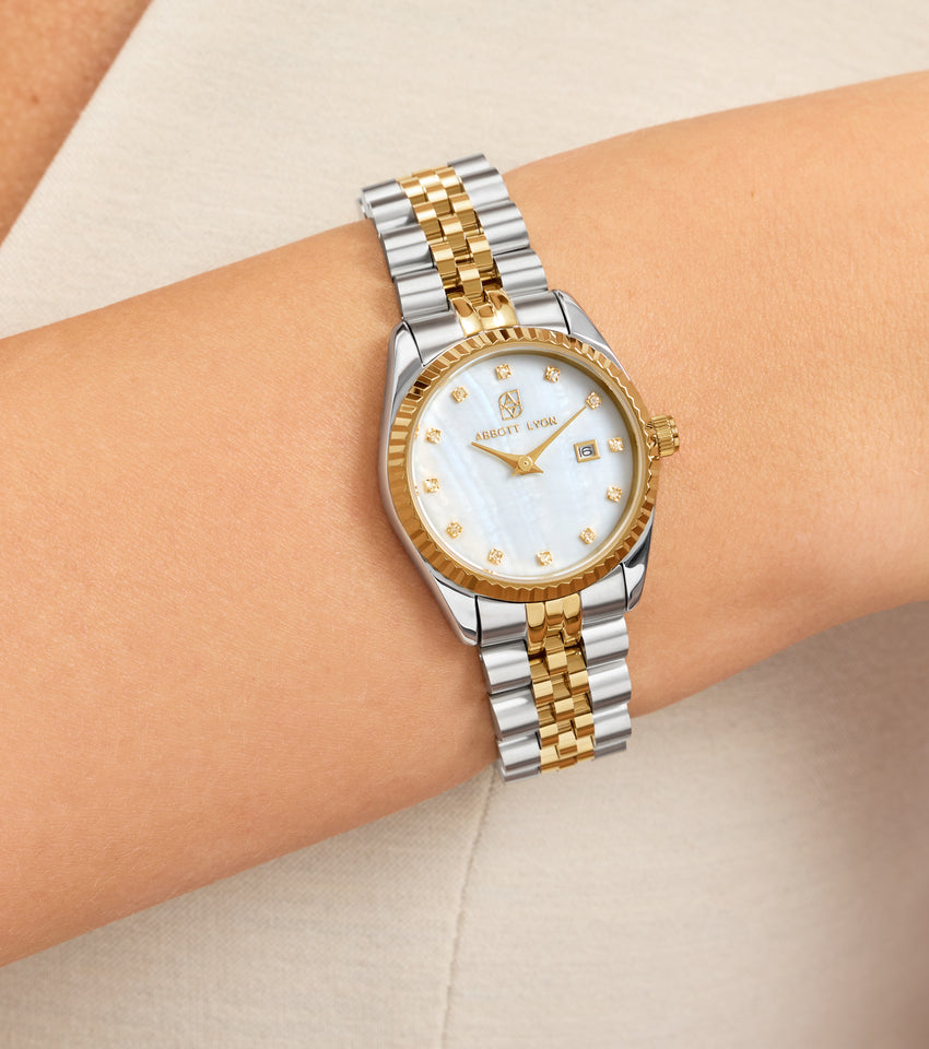 Mini Two Tone Pearl Link Belgravia 30 Watch