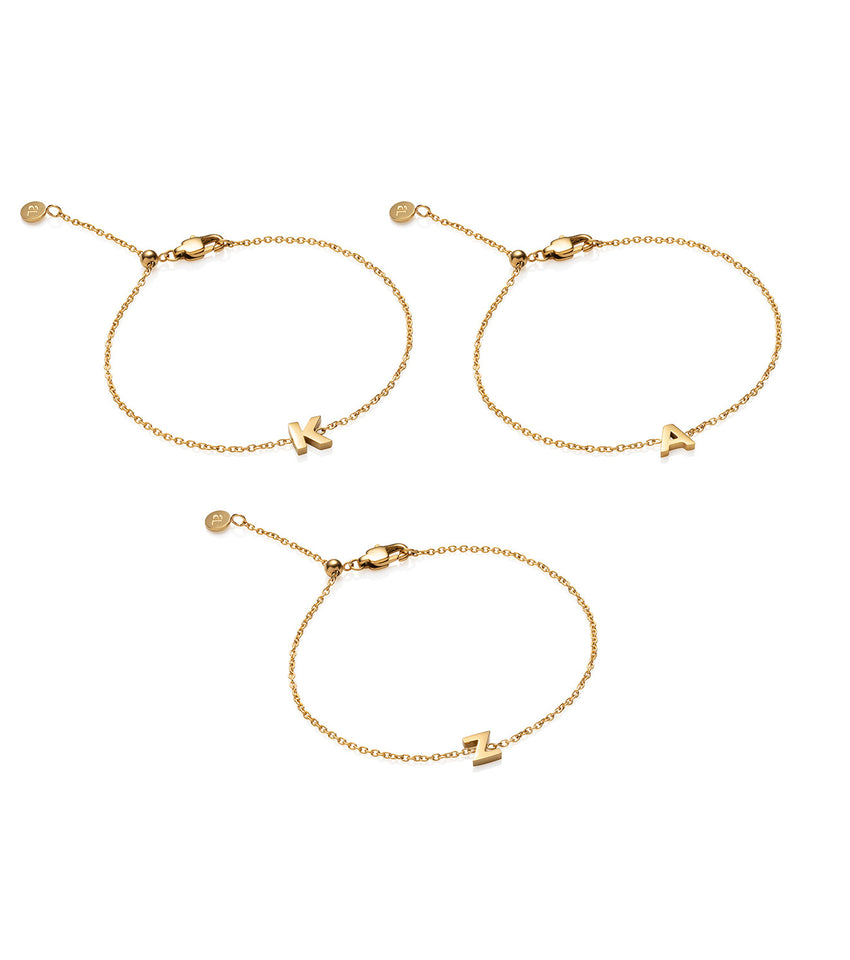 Initial Bracelet Bundle (Gold)