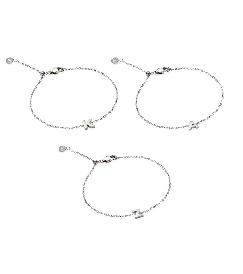 Initial Bracelet Bundle (Silver)