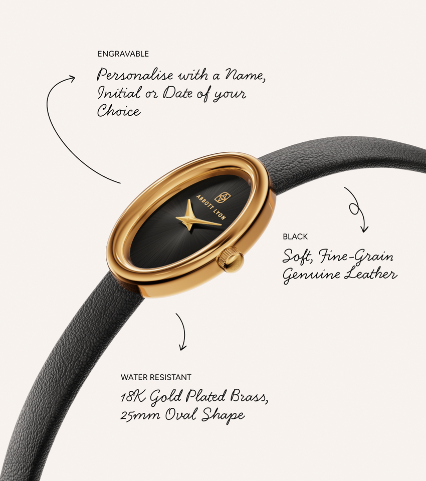 Monroe Black Leather Watch