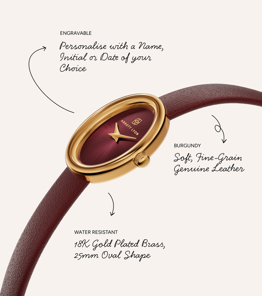 Monroe Burgundy Leather Watch