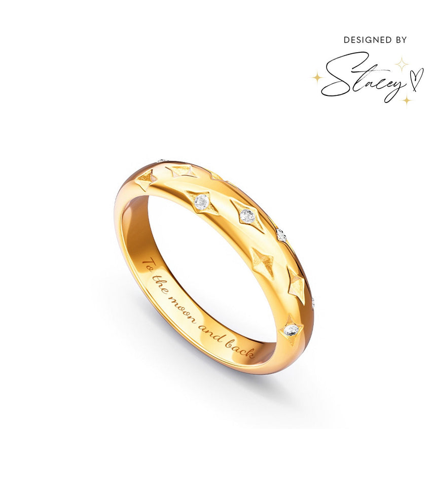 Moon and Back Ring (Gold)