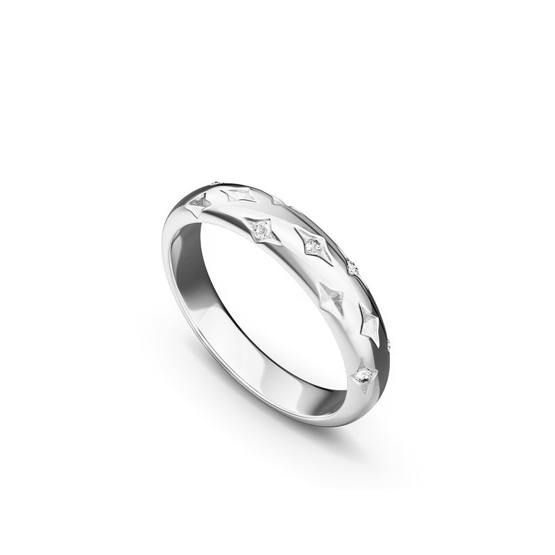 Moon and Back Ring (Silver)