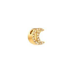 Moon and Back Moon Necklace Charm (Gold)