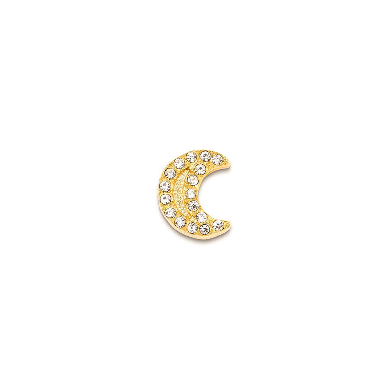 Moon and Back Moon Necklace Charm (Gold)