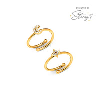 Moon and Back Moon and Star Ring Bundle (Gold)