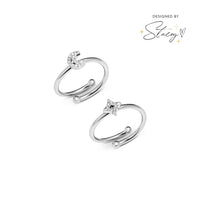 Moon and Back Moon and Star Ring Set (Silver)