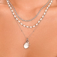 Organic Moonstone Pendant (Silver)