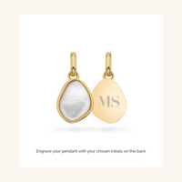 Molten Initial & Organic Moonstone Necklace (Gold)