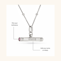 Custom Stamped T-Bar Necklace (Silver)