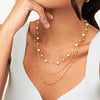 Nova Pearl Multi Chain Necklace (Gold)