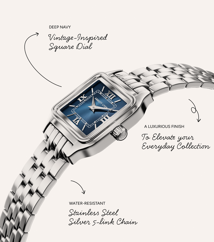 Essence 23mm Navy Watch (Silver)
