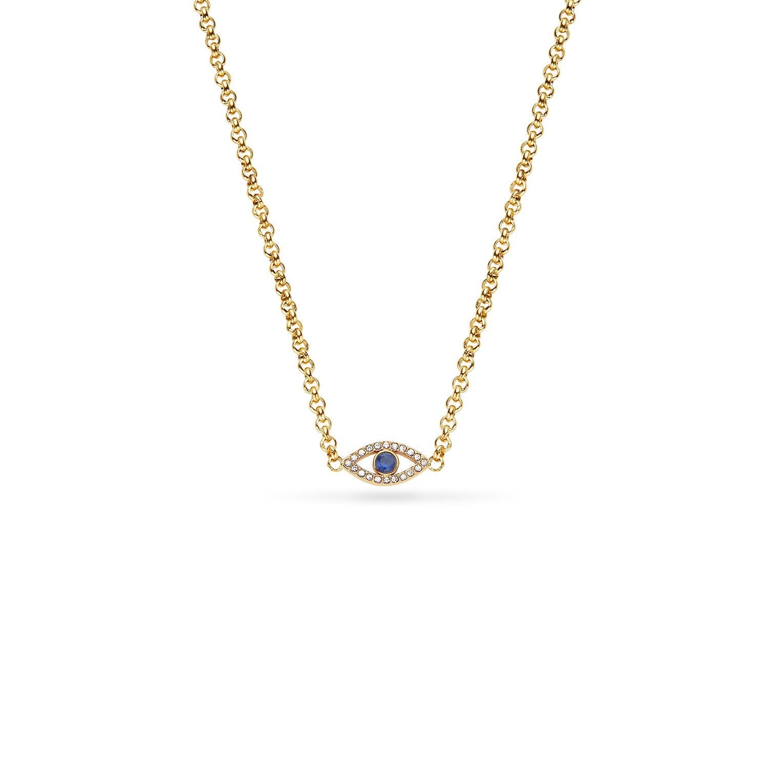 Blue eye fashion necklace gold