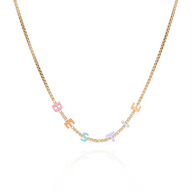 Custom Enamel Name Necklace (Gold)