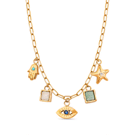 Made Mine Hanging Charm Necklace (Gold)