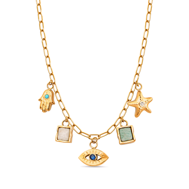 Made Mine Hanging Charm Necklace (Gold)