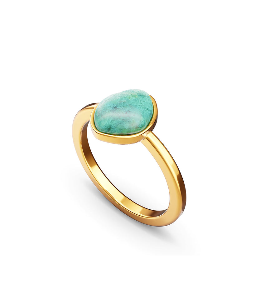 Organic Amazonite Ring (Gold)