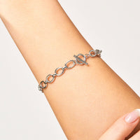 Oval Link Chain Bracelet (Silver)