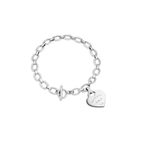 Heart Token Oval Bracelet (Silver)