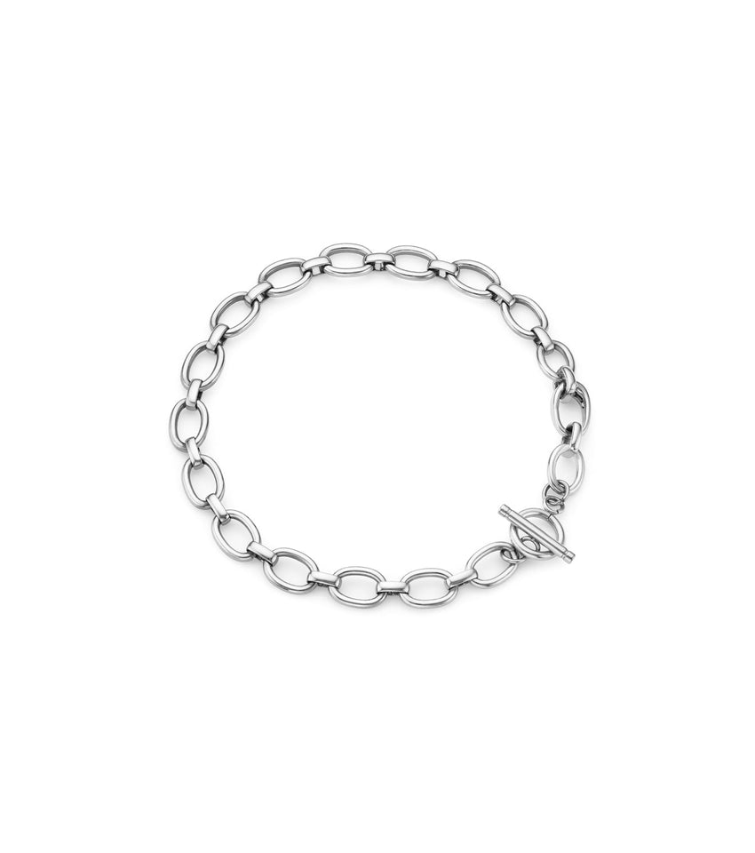 Oval Link Chain Bracelet (Silver)