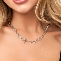 Oval Link Chain Necklace (Silver)