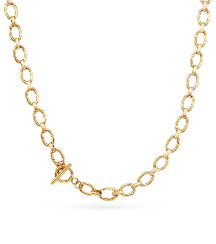 Oval Link Chain Necklace (Gold)