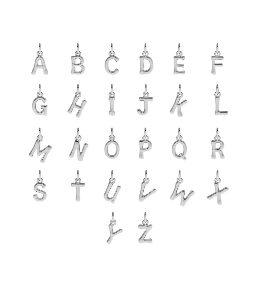 Made Mine Fine Charm - Molten Initial (Silver)