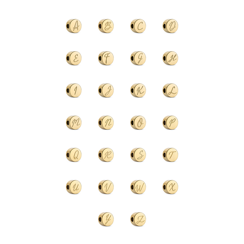Script Initial Bracelet Charm (Gold)