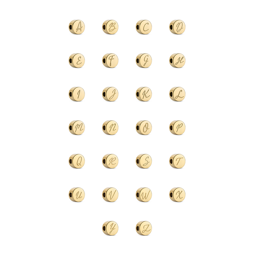 Script Initial Bracelet Charm (Gold)