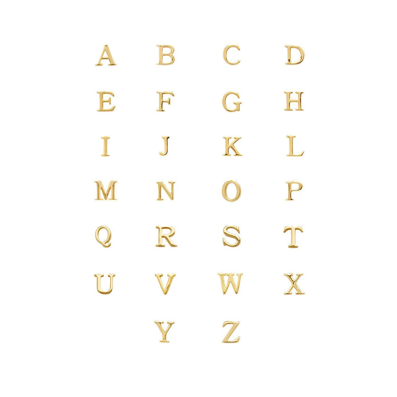 Initial Zip Pull Charm (Gold)