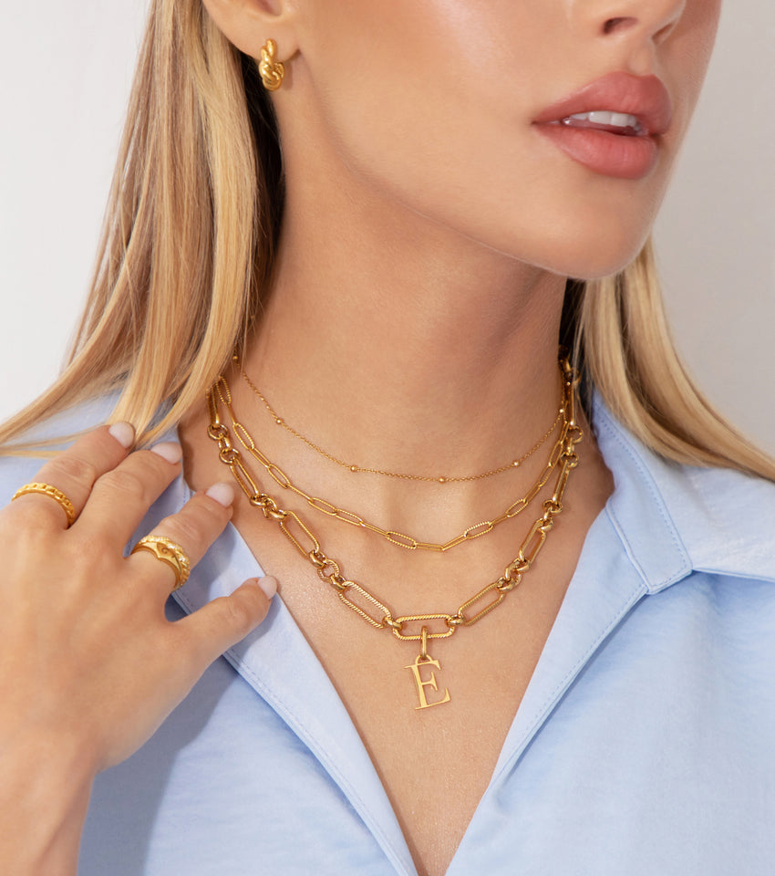 Paperclip Chain Necklace (Gold)