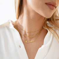 Paperclip Chain Necklace (Gold)