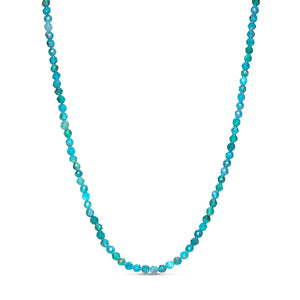 Layering Blue Apatite Beaded Necklace (Silver)