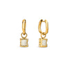 Molten Moonstone Huggie Earrings (Gold)