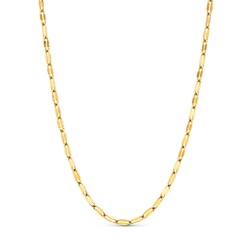 Layering Paperclip Diamond Cut Chain Necklace (Gold)