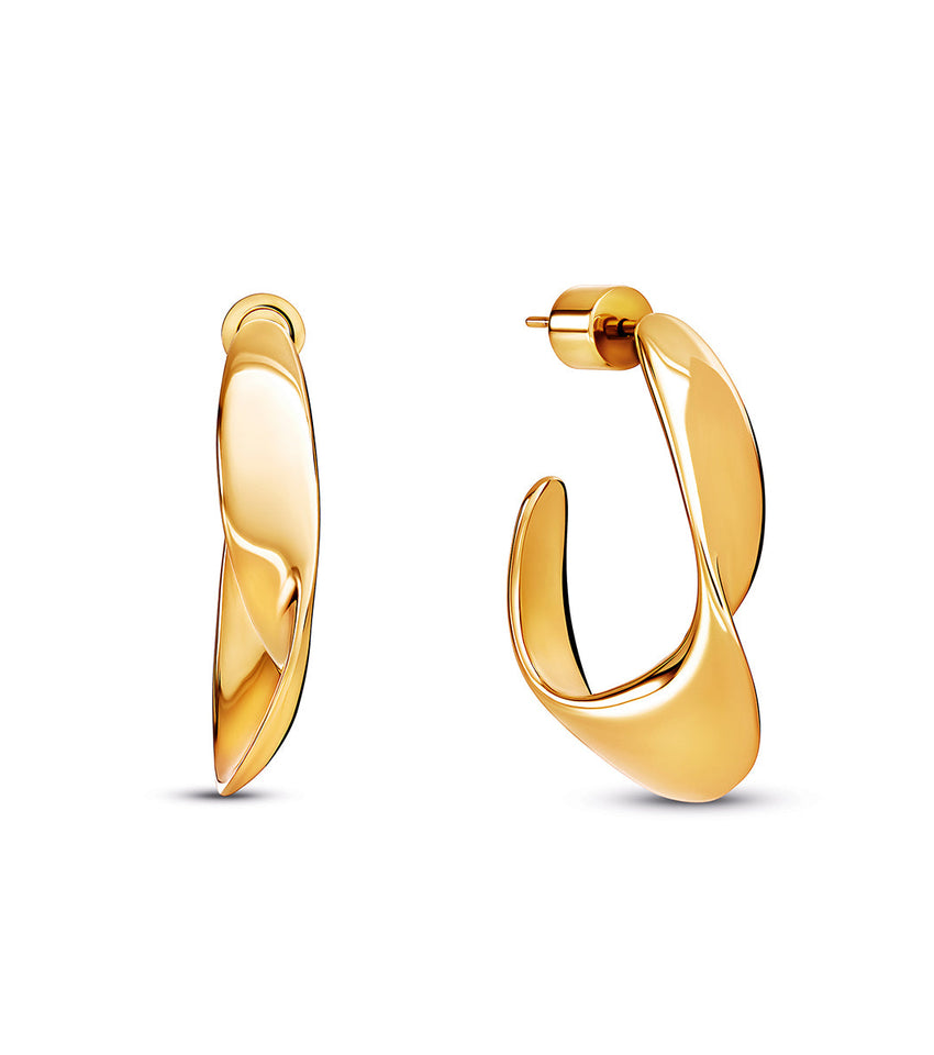 Twisted Organic Hoops (Gold)