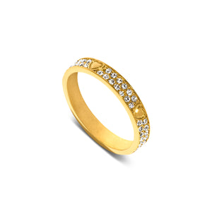 Pavé Crystal Heart Ring (Gold)