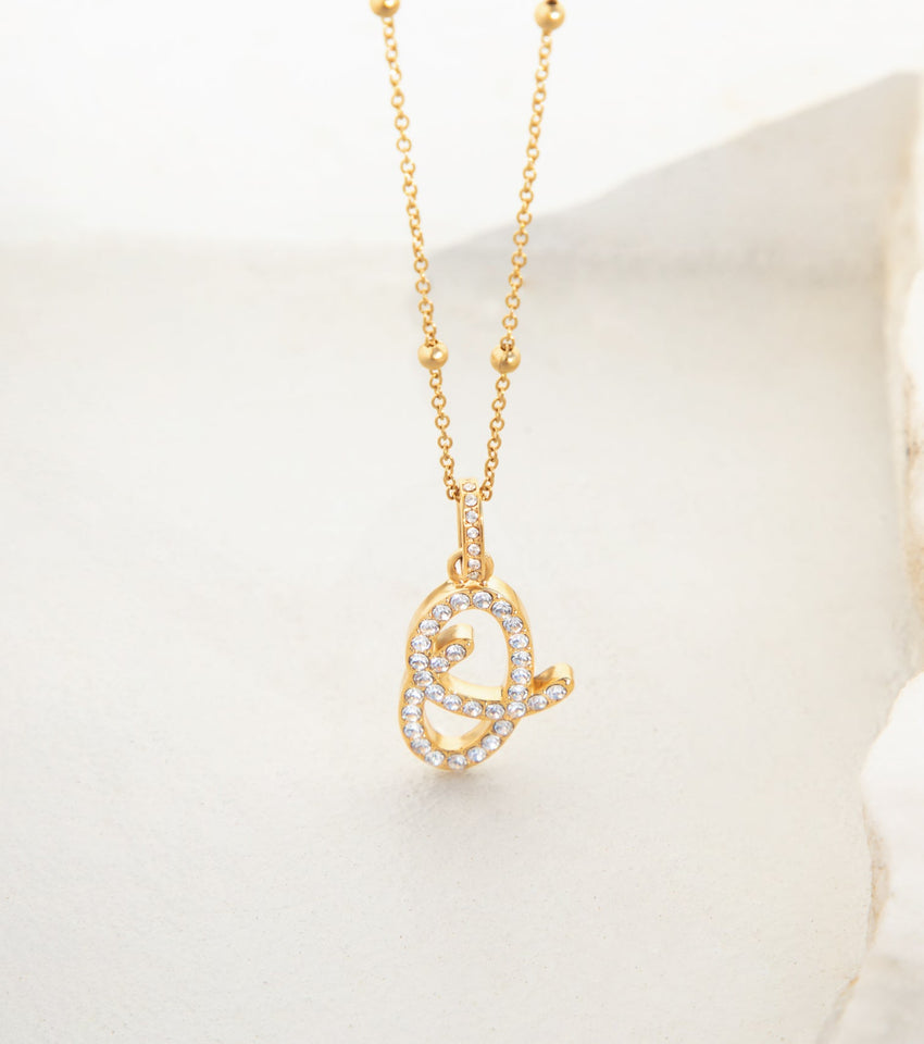 Pavé Initial Pendant (Gold)