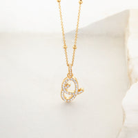 Pavé Initial Necklace (Gold)