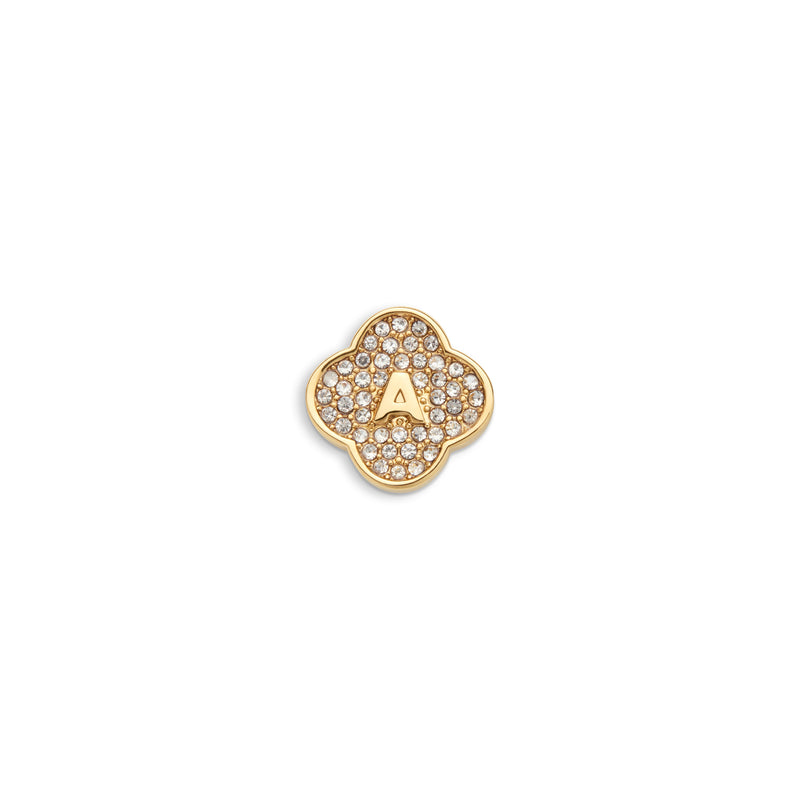 Shimmer Pavé Clover Charms (Gold) - Initials