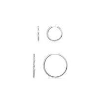 Beam Pavé Hoop Earrings Bundle (Silver)