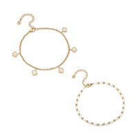 Pearl Clover Anklet Bundle (Gold)