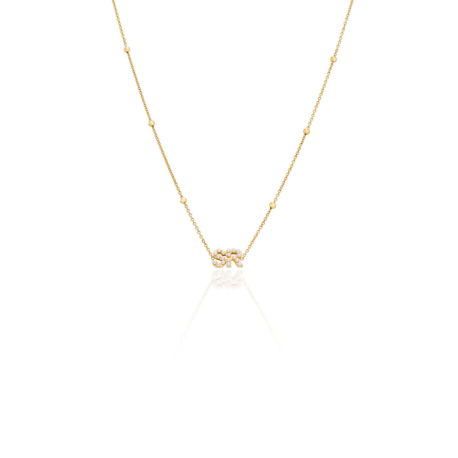 送料関税込【Abbott Lyon】Turtle Necklace Gold 18K ♪国内発送 Pearl Initials Sphere Chain Necklace (Gold)