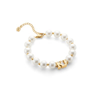 Lunar Pearl Initial Bracelet (Gold)