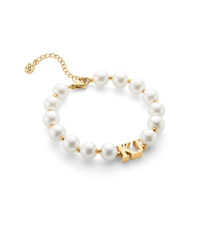 Lunar Pearl Initial Bracelet (Gold)