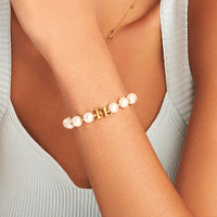 Lunar Pearl Initial Bracelet (Gold)