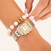 Lunar Pearl Initial Bracelet (Gold)