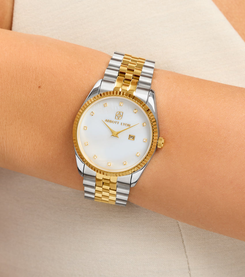 Belgravia 36mm Pearl & Crystal Link Watch